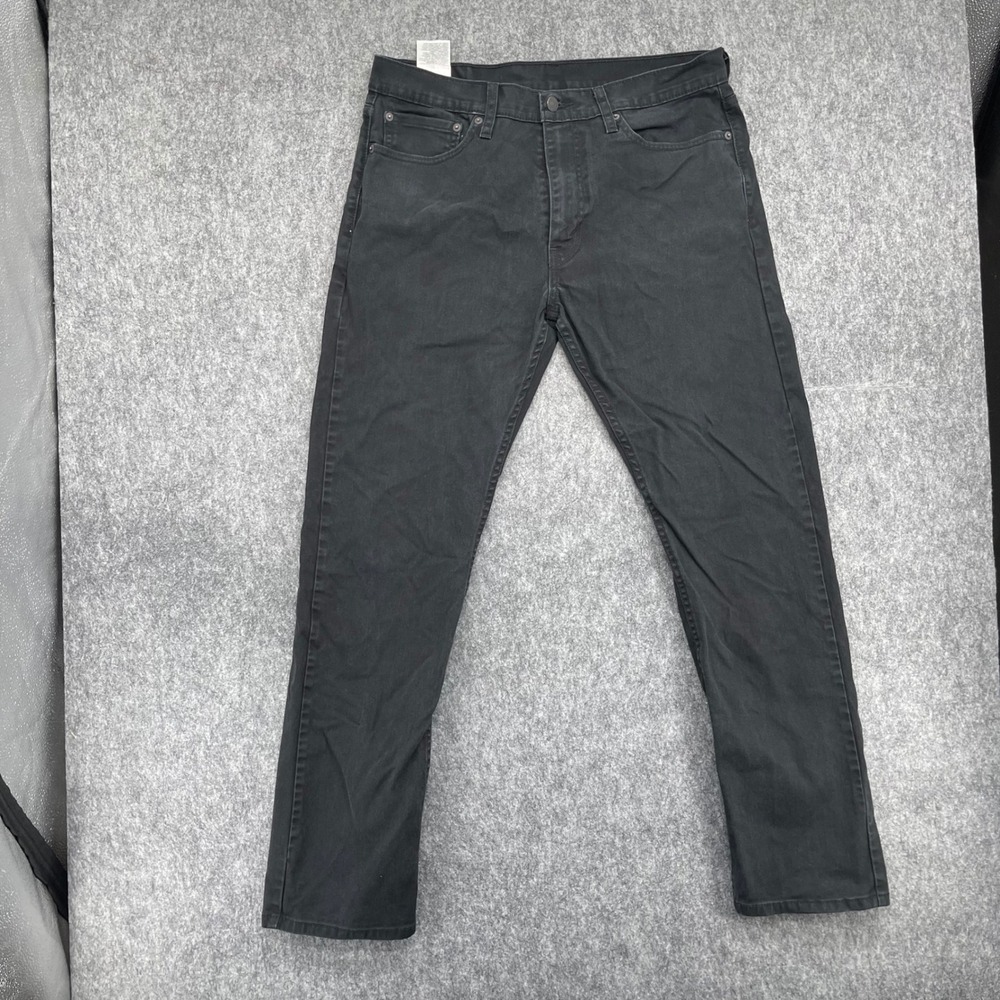 Levis Jeans Mens 34x32 Black Denim Pants 5 Pocket Classic 513 Slim Straight